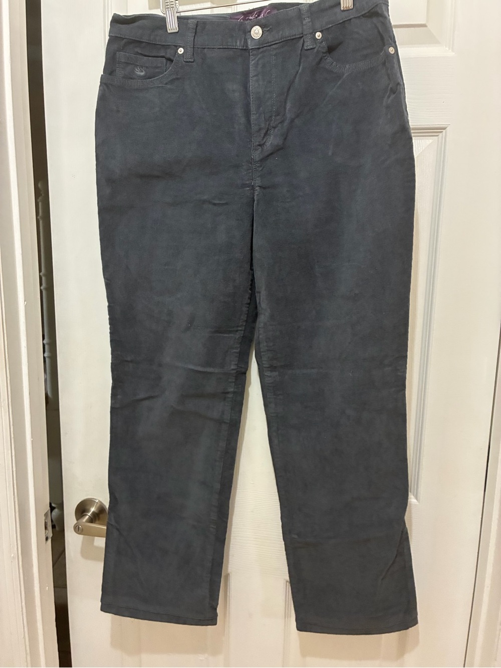 Gloria Vanderbilt Dark Slate Corduroy Pants size 12